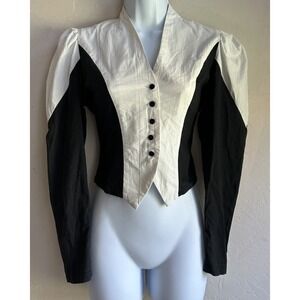 Vintage Miller Stockman Cropped Button Up Top XS Cowgirl Rodeo Victorian Western